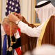 President Donald Trump bows to the Saudi King Salman as he’s presented with The Collar of Abdulaziz Al Saud Medal at the Royal Court Palace on May 20, 2017 in Riyadh (AP Photo/Evan Vucci)